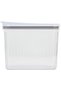Sharp Chef Airtight Cereal Dispenser, Transparent Ribbed Food Storage Container with White Pouring Lid, Kitchen Pantry Organizer