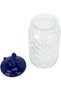 Sharp Chef Airtight Storage Jar with Blue Ceramic Lid, 1.3 Liter, Clear Textured Kitchen Canister for Tea, Coffee, Sugar and Snacks - 2
