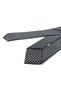 Black and White Square Pattern Classic Tie with Handkerchief Kk14069 - 3