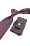 Dried Rose Polka Dot Pattern Classic Tie with Handkerchief Kk14087 - 2