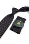 Black Small Patterned Classic Tie with Handkerchief Kk14114 - 2