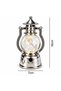 3D Led Lighted 360 °   Rotating Space-Themed Silver Decorative Lantern with Glass Globe - Kandil Night Light - 2