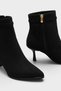 Gianna Suede Look Stone Buckle Pointed Toe Medium Heel Stylish Women's Boots - 2