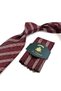 Burgundy Beige Herringbone Pattern Classic Tie with Handkerchief Kk14155 - 4
