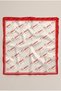 Ecru Red Atatürk Signature Patterned 29 October Republic Day Scarf 50X50 cm Tr003
