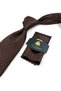 Brown Black Small Pattern Classic Tie with Handkerchief Kk14108 - 2