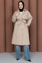 Belted Double-Breasted Collared Trench Coat Beige Hm2975 - 3