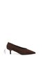 Women's Brown Suede Pointed Toe Thin Heeled Stiletto - 3