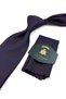 Navy Blue Brown Motif Pattern Classic Tie with Handkerchief Kk14149 - 2