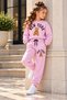 Girl's Teddy Bear Printed 3-Strand Threaded Sweatshirt and Sweatpants Set, Ages 3-10 - 2