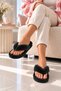 Puffy Soft Plush Flip-Flop House Slippers Soft Soled Winter Comfortable Daily Comfortable Dowry Slippers Stc1385 - 4
