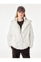 Regular Fit Long Sleeve Zippered Hooded Puffer Jacket - 2