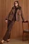 Removable Fur Cape Detailed Short Coat A.Kahve 3202 - 2