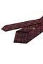 Burgundy Gold Plaid Pattern Classic Tie with Handkerchief Kk14122 - 3