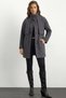Oversized Short Coat with High Collar and Cape Detail Dark Gray 3201 - 2