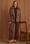 Removable Fur Cape Detailed Short Coat A.Kahve 3202 - 5