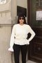 Lace-Up Elastic Knitwear Cardigan White - 5
