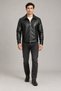 Men's Black Fur Comfortable Fit Leather Jacket