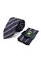 Plum Beige Herringbone Pattern Classic Tie with Handkerchief Kk14153 - 5