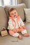 Baby Girl Floral Patterned Hooded Long Sleeve Vest 3-Piece Set - 6