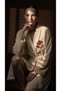 Shadowed Serenity 100% Cotton Kimono Bathrobe - 3