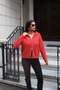 Double Zippered Knitwear Cardigan Red - 2