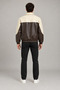 Men's Brown Double Color Oversize Jacket with Fur Inside - 5