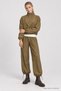 Contrast Garnished Parachute Top and Bottom Set Lby0112 Olive Green - 3