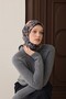 Velora Scarf Vintage Damask Navy Blue