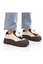Removable fur detail thick-soled women's sneakers - 2