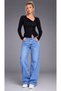 Black Button Detailed Long Sleeve Blouse - 2
