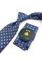 Blue Floral Pattern Classic Tie with Handkerchief Kk14093 - 2