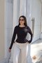 Dalgıç Kumaş Flounce Blouse Black - 5
