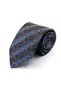 Beige Blue Herringbone Pattern Classic Tie with Handkerchief Kk14158 - 7