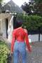 Diver Fabric Shoulder Buckle Blouse Red - 5