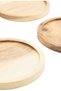 Acacia Wood Coaster Set, 4 Pieces, Round Drink Coasters with Raised Edges, Brown, for Coffee Tables and Desks - 3