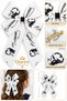 Girl's White and Black Ataturk Printed Automatic Clip-On Tail Bow Buckle - 3