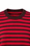 7087 Women's Striped Crew Neck Wide Sleeve Crop Knit Sweater Brown - Red - 2