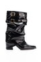 Lacquered Leather Pointed Toe Stylish Design Stival Boots 6 cm Heel Height - 5