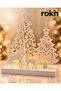 Starry Pine Tree Decoration with Deer and Cub 🦌   2 Led Tealights Included, White Christmas Ornament 20 cm