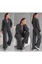 Anthracite Camisole Pants Bomber Jacket Women's Top and Bottom Set - 3