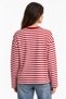 2261 Women's Striped Crew Neck Off-Shoulder T-Shirt Red - 5