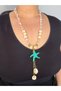 Pink Beaded Showy Women's Necklace with Starfish Figure - 5