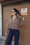 Linda Twill Fabric Zipper Jacket Camel