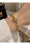 Gold Chain Bracelet with Stone and Bow Detail, Adjustable Bracelet - 3