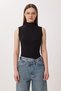 2-Pack Turtleneck Viscose Blouse Lrn0019 Black Ecru - 2
