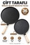 Double-Sided Pancake Pan 36 cm Granite Cast Iron Fireproof Non-Stick Wooden Handle Domestic Production