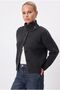 Women's Walf High Collar Epaulet Anthracite Knitwear Cardigan - 3