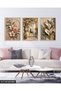 Textured Appearance Floral Landscape and Lily 3 Piece Wooden Framed Painting Act - 3