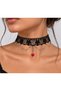 Detailed Black Lace Chain Gotic Choker Necklace